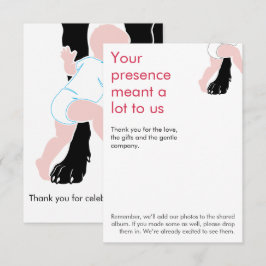baby shower Great Dane Minimalistische Tekening Bedankkaart
