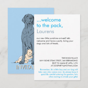 baby shower Great Dane Minimalistische Tekening  Kaart