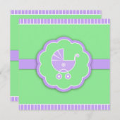 Baby shower Green Flat Invitation Kaart (Voorkant / Achterkant)