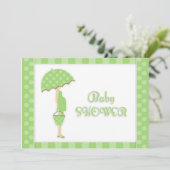Baby shower Green Flat Invitation Kaart (Staand voorkant)