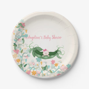 Baby shower Green Pea Pods Bald Baby Papieren Bordje