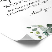 Baby shower Greenery Diaper Raffle Game Sign Poster (Hoek)