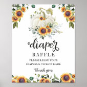 Baby shower Greenery Diaper Raffle Game Sign Poster (Voorkant)