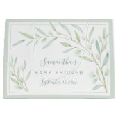 Baby shower Greenery Elegant Waterverf Botanische Groot Cadeauzakje (Voorkant)