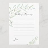 Baby shower Greenery Elegant Waterverf Foliage Advieskaart (Voorkant)