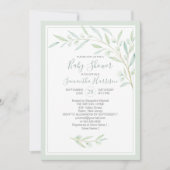Baby shower Greenery Elegant Waterverf Foliage Kaart (Voorkant)