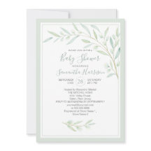 Baby shower Greenery Elegant Waterverf Foliage