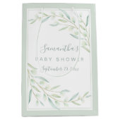 Baby shower Greenery Elegant Waterverf Foliage Medium Cadeauzakje (Voorkant)