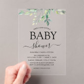 Baby shower Greenery Eucalyptus Acryl Uitnodigingen (Insitu (Draagbaar))