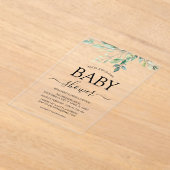 Baby shower Greenery Eucalyptus Acryl Uitnodigingen (Laagn)