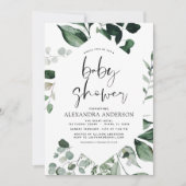 Baby shower Greenery Eucalyptus Botanical Kaart (Voorkant)