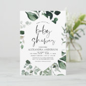 Baby shower Greenery Eucalyptus Botanical Kaart (Staand voorkant)