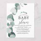 Baby shower Greenery Eucalyptus Invitation (Voorkant)