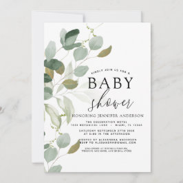Baby shower Greenery Eucalyptus Invitation Kaart