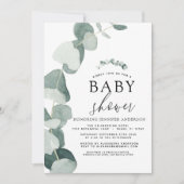 Baby shower Greenery Eucalyptus Kaart (Voorkant)