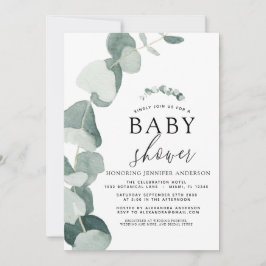 Baby shower Greenery Eucalyptus Kaart