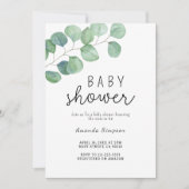 Baby shower Greenery Eucalyptus Kaart (Voorkant)