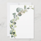 Baby shower Greenery Eucalyptus Kaart (Achterkant)