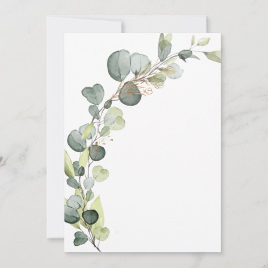 Baby shower Greenery Eucalyptus Kaart (Achterkant)