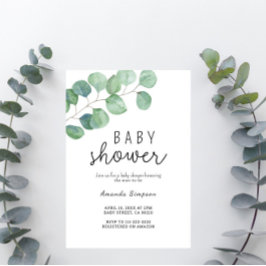 Baby shower Greenery Eucalyptus Kaart