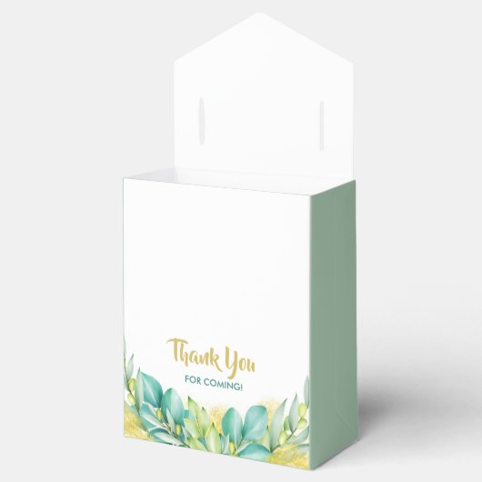 Baby shower Greenery Eucalyptus Leaves Olive Bedankdoosjes (Geopend)