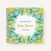 Baby shower Greenery Eucalyptus Olive Guest Book Notitieboek (Voorkant)