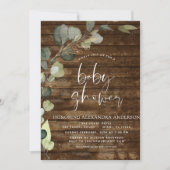 Baby shower Greenery Eucalyptus Rustic Kaart (Voorkant)