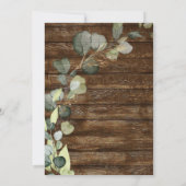 Baby shower Greenery Eucalyptus Rustic Kaart (Achterkant)