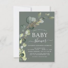 Baby shower Greenery Eucalyptus Succulent Kaart