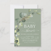 Baby shower Greenery Eucalyptus Succulent Kaart (Voorkant)
