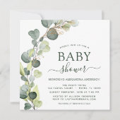 Baby shower Greenery Eucalyptus Succulent Kaart (Voorkant)