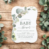 Baby shower Greenery Eucalyptus Succulent Kaart