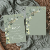 Baby shower Greenery Eucalyptus Succulent Kaart