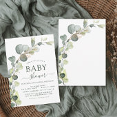 Baby shower Greenery Eucalyptus Succulent Kaart