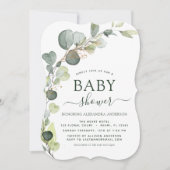 Baby shower Greenery Eucalyptus Succulent Kaart (Voorkant)
