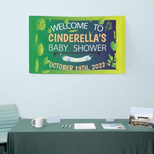 Baby shower Greenery Leaves Welcome Banner (Beurs)