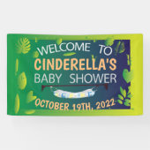 Baby shower Greenery Leaves Welcome Banner (Horizontaal)