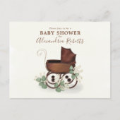 Baby shower Greenery Moderne Waterverf Eucalyptus Briefkaart (Voorkant)