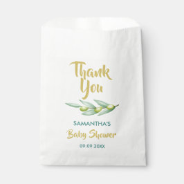 Baby shower Greenery Olive Branch Elegant Bedankzakje