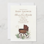 Baby shower Greenery Waterverf Moderne Eucalyptus Kaart (Voorkant)