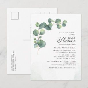 Baby shower Grieks Eucalyptus Botanisch Uitnodiging Briefkaart