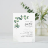 Baby shower Grieks Eucalyptus Botanisch Uitnodiging Briefkaart (Staand voorkant)