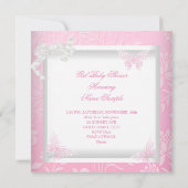  Baby shower Grieks roze vlinder etnisch Kaart (Achterkant)