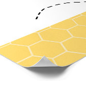 Baby shower grijze en gele boringen poster (Hoek)