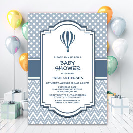 Baby shower Grijze Hete Luchtballon Kaart