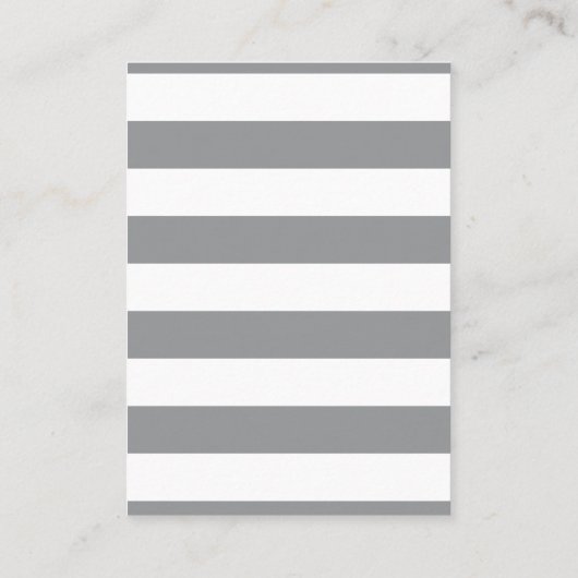 Baby shower Grijze Streep Behuizing Luier Raffle Visitekaartje (Achterkant)