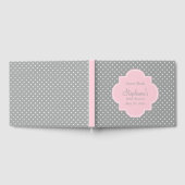 Baby shower grijze, witte en pasteelroze pols gastenboek (Volledig)