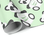 Baby shower Groen Beer Panda Cadeaupapier (Rol Hoek)