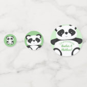 Baby shower Groen Beer Panda Confetti (Voorkanten)