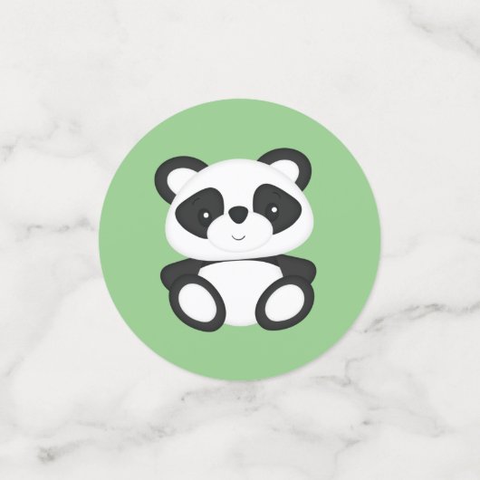 Baby shower Groen Beer Panda Confetti (Kleine voorkant)